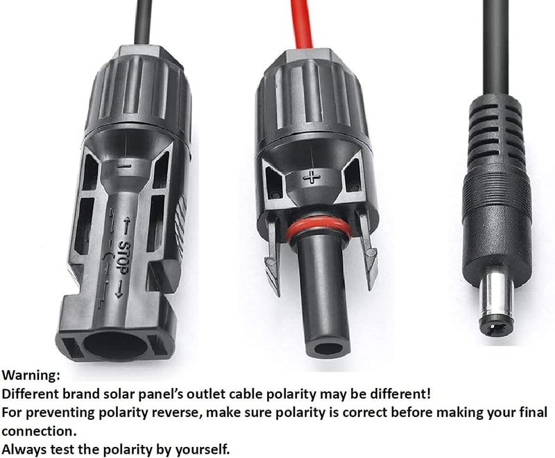 Sunway Solar Solar Panel Connectors Compatible with M-C-4 Solar Connectors to DC Extension Cable 16AWG with DC 5.5mmx2.1mm, DC3.5x1.35mm,DC5.5x2.5mm and DC8mm Adapter for Portable Power Station Solar Generators - Image 3